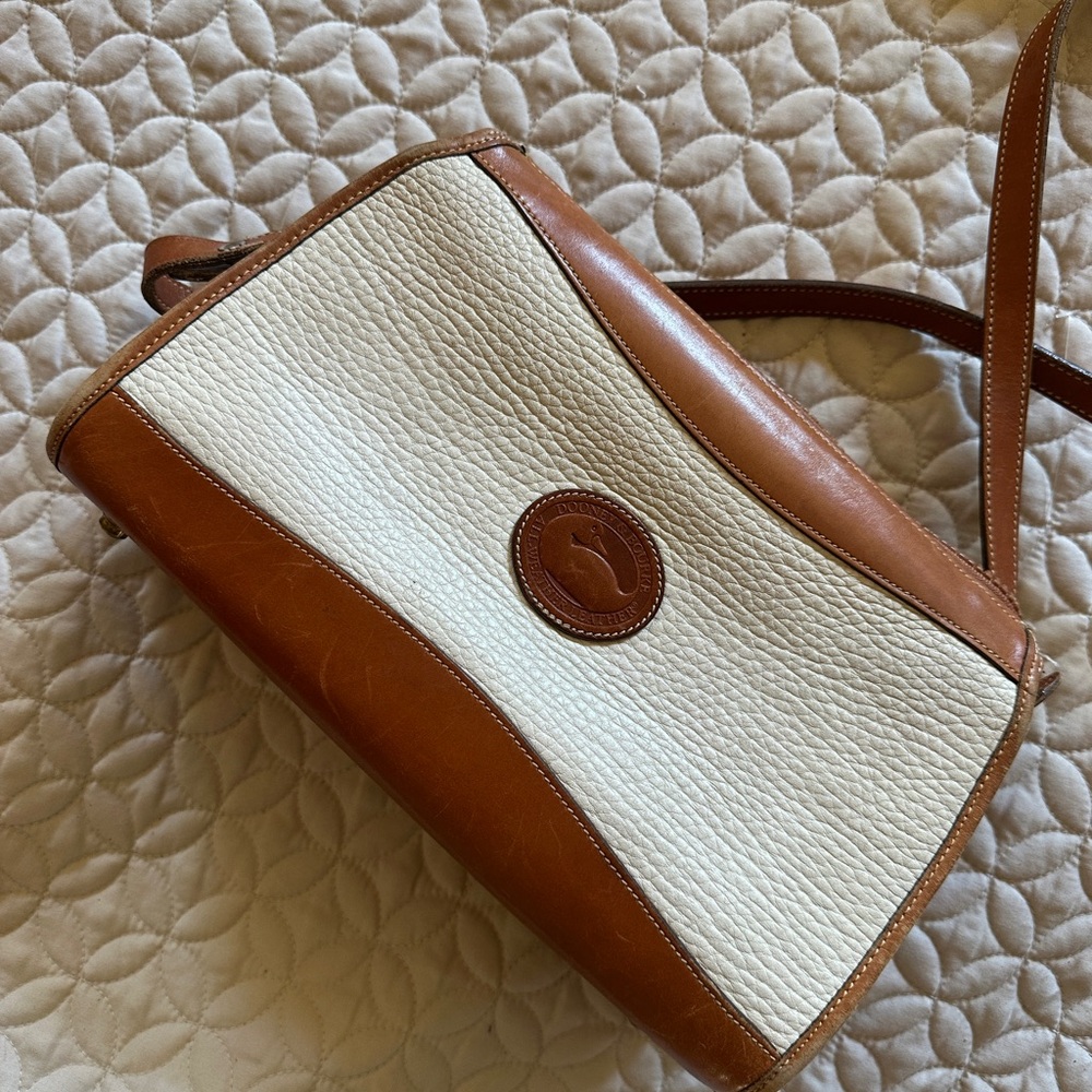 Dooney & Bourke Cream and Tan Crossbody Bag